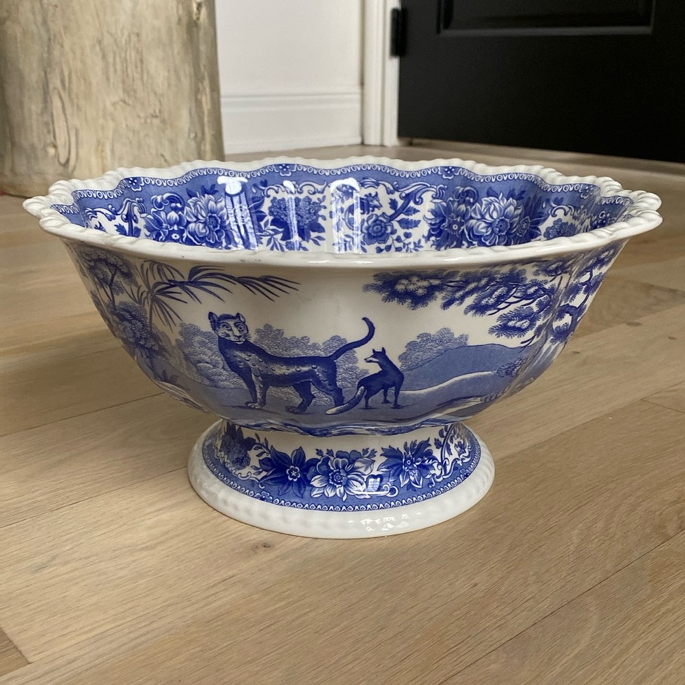 Spode Blue Room Aesop's Fable Punch Bowl